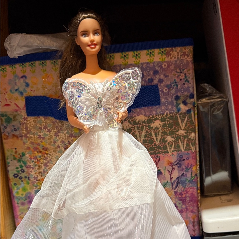 Barbie Doll with White Dress and Butterfly Wings